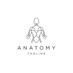 Wall Mural - Anatomy line logo icon design template flat vector