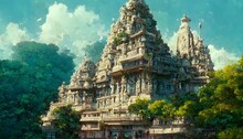 Colossal And Beautiful Hindu Temple.