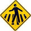 Pedestrian crossing sign board.