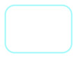 Neon lightning effect. Light blue, turquoise glowing rounded rectangle. Isolated png illustration, transparent background. Asset for overlay, montage, collage, border. Business, tech concept.