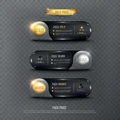 Wall Mural - Button web price table pack on background color black 26