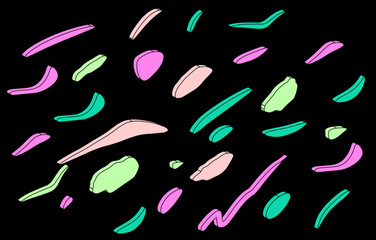 Poster - Citypop and vaporwave style background with colorful pastel blobs and brush strokes.
