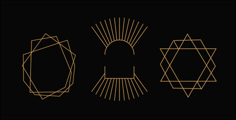 Wall Mural - Logo in a modern style. Vector linear icon. Boho characters - solar logo design templates - abstract design elements for modern minimalist style social media posts and stories.