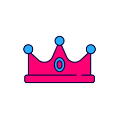 Sticker - Filled outline King crown icon isolated on white background. Vector