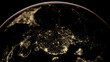 View on the Earth from space, view on the China, city lights seen from orbit