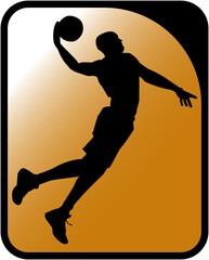 Wall Mural - Basketball player silhouette