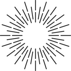 Wall Mural - Starburst and sunburst round border, beam rays