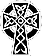 Celtic wheel cross with triquetra, knots isolated