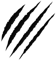 animal nails trace, sharp scratches claw isolated
