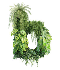 Wall Mural - 3d rendering of vertical garden alphabet	