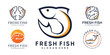 Set of fresh fish logo design template for business icon with creative idea