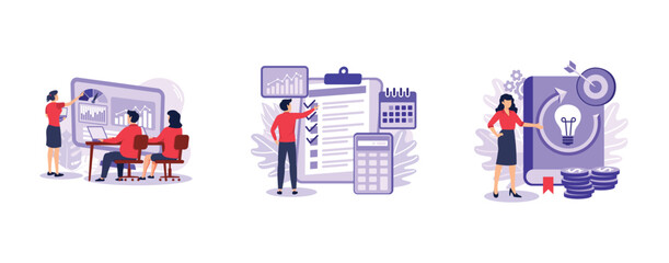 Wall Mural - project management. business briefing, planning project life cycle, task assignment, business case, 