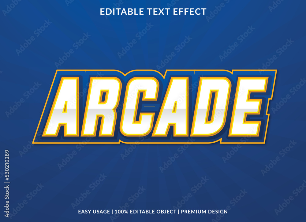 arcade editable text effect template use for business logo and brand ...