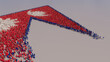 © RocknRoller Studios - Nepali Flag formed from a Crowd of People. Banner of Nepal on White.