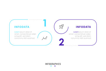 Wall Mural - vector infographic label design template with icons and 2 options or steps. can be used for process 