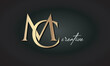 MC letters luxury jewellery fashion brand monogram, creative premium stylish golden logo icon