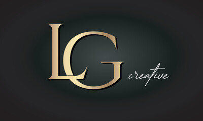 Wall Mural - LG letters luxury jewellery fashion brand monogram, creative premium stylish modern golden logo icon