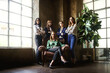 © Lomb - Corporate portrait of a group female businesswomen colleagues standing in the office arms crossed - business co-working successful female team - multiethnic only women persons - people lifestyle