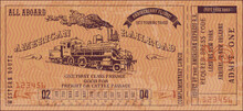 Vector Image Of Old Vintage American Western Rail Train Ticket	
