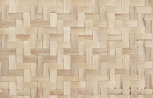 Old Bamboo Weaving Pattern, Woven Rattan Mat Texture For Background And Design Art Work.