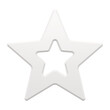 Silver festive christmas star 3d. Modern white decoration with cutout of winter holidays