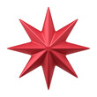 Eight pointed christmas red 3d star. Glitter new year and trendy interior