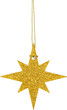 Golden Christmas star hanging
