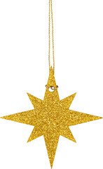 Wall Mural - Golden Christmas star hanging