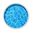Round swimming pool on white background, top view
