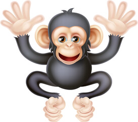 Poster - Cute Cartoon Baby Chimp