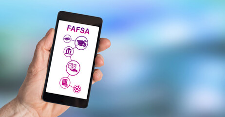 Wall Mural - Fafsa concept on a smartphone