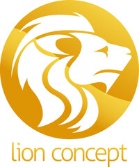 Wall Mural - Lion concept circle design