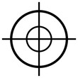 Fadenkreuz Icon in schwarz als Symbol für Ziel oder Krieg