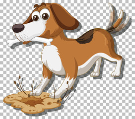 Wall Mural - Beagle dog cartoon character