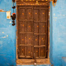 Old Wooden Door In Jaisalmer, Rajasthan (India)