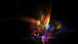 Fototapeta  - Abstract rainbow lights. Fantastic holiday background. Digital fractal art. 3d rendering.