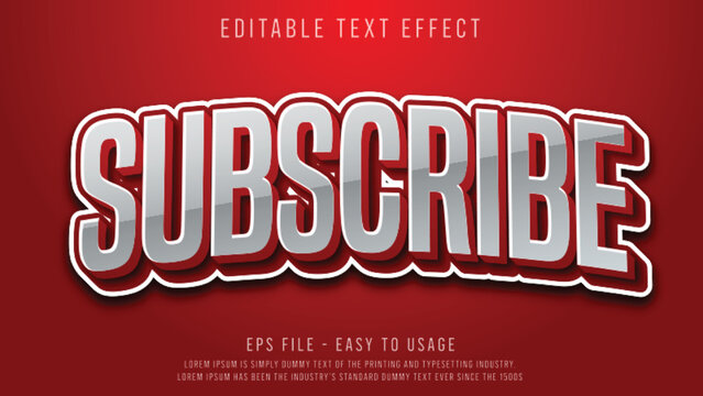Subscribe editable text effect template