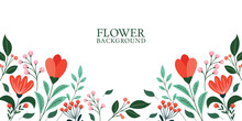 Banner Floral Background Design. Beautiful Floral Template Design