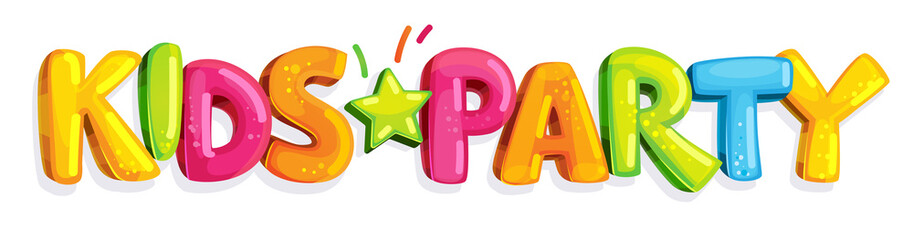 Wall Mural - Colorful kids party logo