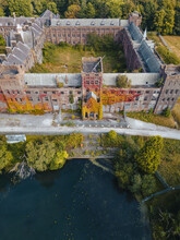 Aerial View Of Abandoned Building Of Former Priest Seminary