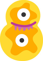 Poster - Childish monster 8 digit. Vector illustration