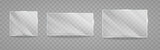 Glass with reflection effect in mockup style. Vector of Acrylic and glass texture with glare.