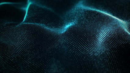 Wall Mural - abstract digital particle wave and lights background , digital particle cyber or technology backgrou