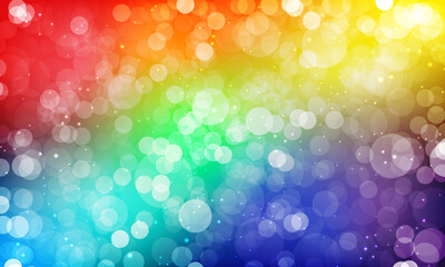 Abstract vector rainbow wallpaper with bokeh and space for your text.