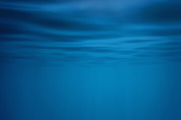 Wall Mural - Underwater sea surface, Blue background