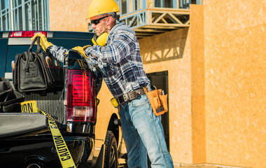 Sticker - Contractor Arriving at the Construction Site