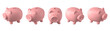 3d render of pink piggy bank on transparent background