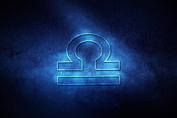 Wall Mural - libra zodiac sign, night sky, horoscope astrology background, libra horoscope symbol