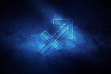 Wall Mural - sagittarius zodiac sign, night sky, horoscope astrology background, sagittarius horoscope symbol.