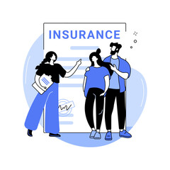 Wall Mural - Selling insurance isolated cartoon vector illustrations.